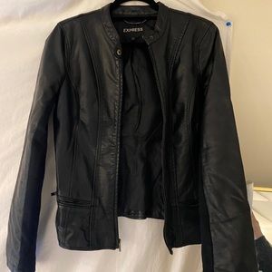 Express faux black leather jacket